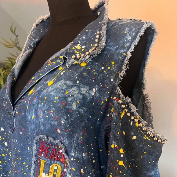 NWT M’ De Pompadour Colorful Oversized Dress. Cotton Abstract Artistry Details - Picture 14 of 14